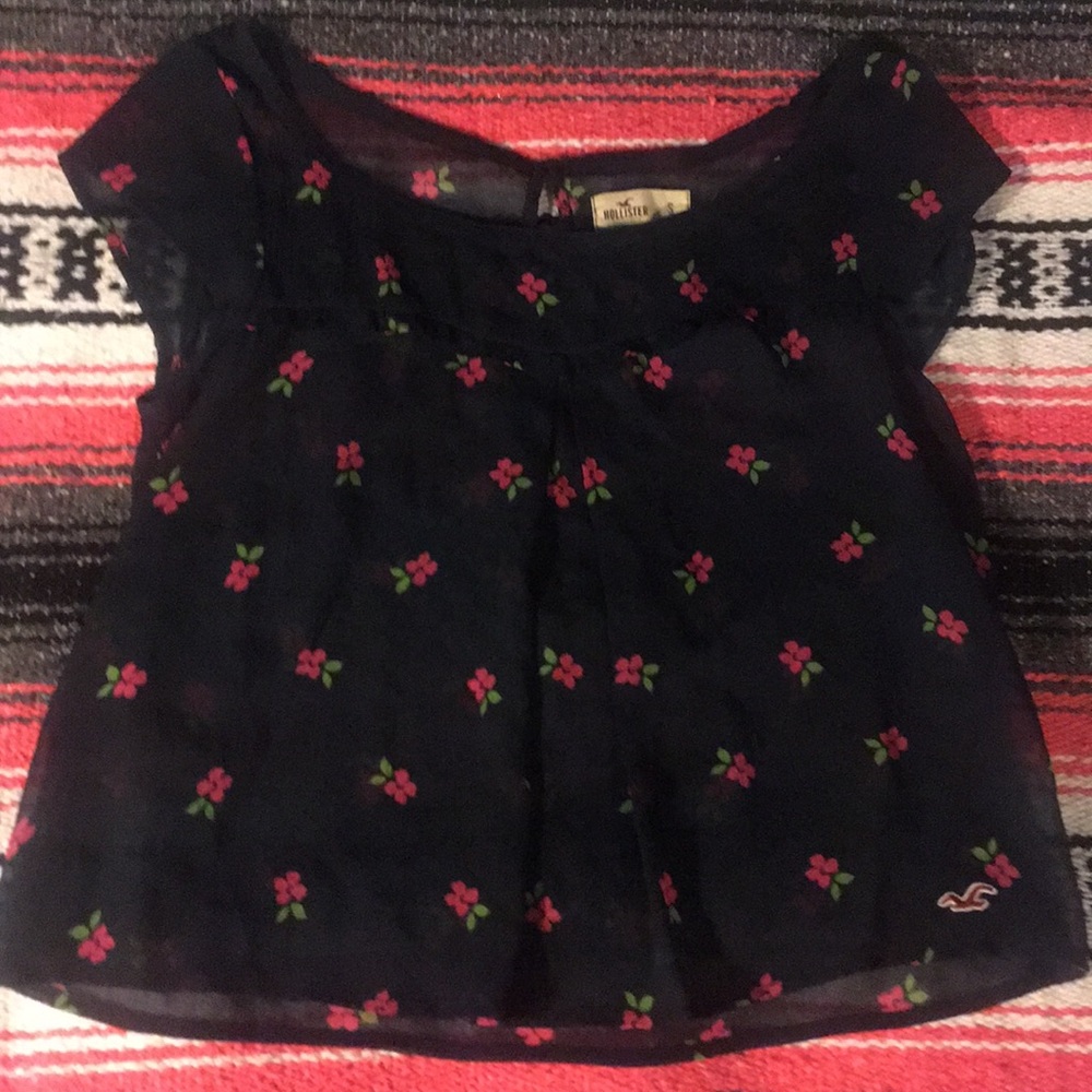 Floral chiffon crop top—2X$10 bundle